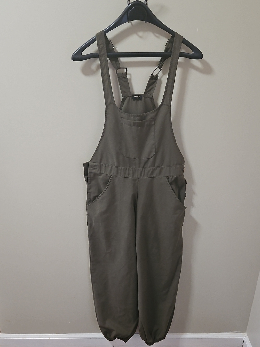 Olive Green Overalls with Adjustable Straps